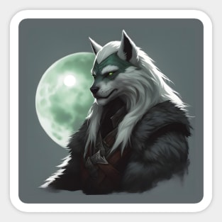 werewolf fantasy art green Sticker